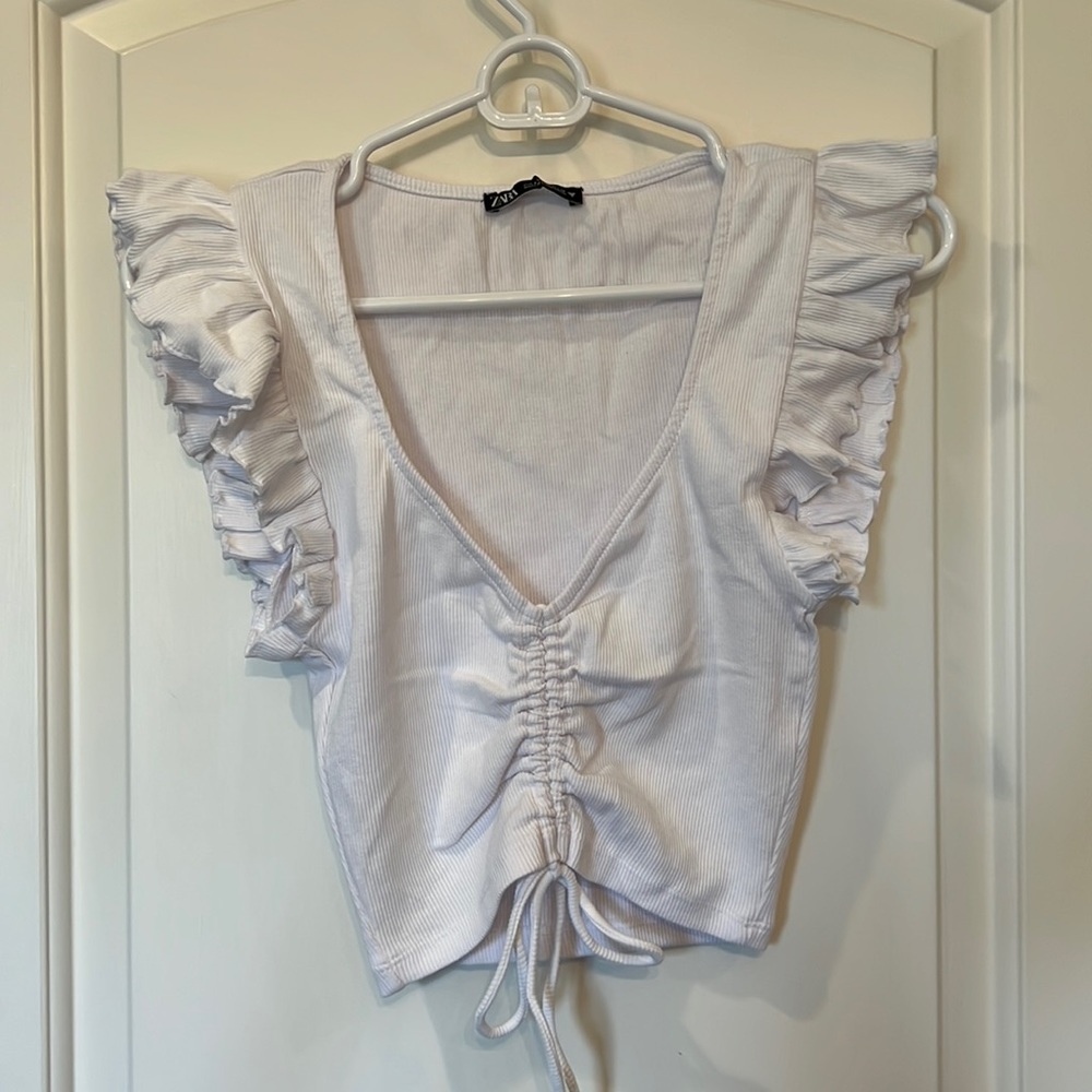 Zara White Crop Top
